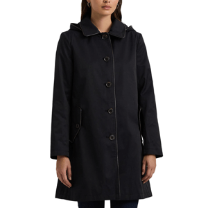 Lauren Ralph Lauren Faux-Leather-Trim Hooded Coat